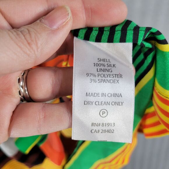 Plenty by Tracy Reese Silk Sundress Size 2 Rainbow Striped Strapless Colorful - Picture 4 of 13